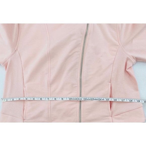H by Halston Pink " Flyaway" Moto Crop Cotton Spring Collared Jacket, QVC UK, 16 - Picture 12 of 12
